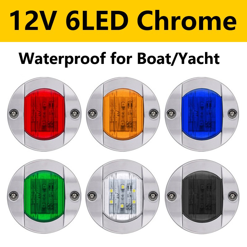 Factory Wholesale 6LED Round LED Stern Anchor signal Light Interior Cabin Courtesy White Blue Green Color for Marine Boat Yacht