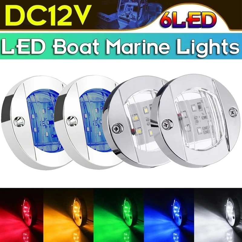 Factory Wholesale 6LED Round LED Stern Anchor signal Light Interior Cabin Courtesy White Blue Green Color for Marine Boat Yacht