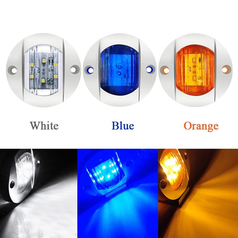 Factory Wholesale 6LED Round LED Stern Anchor signal Light Interior Cabin Courtesy White Blue Green Color for Marine Boat Yacht