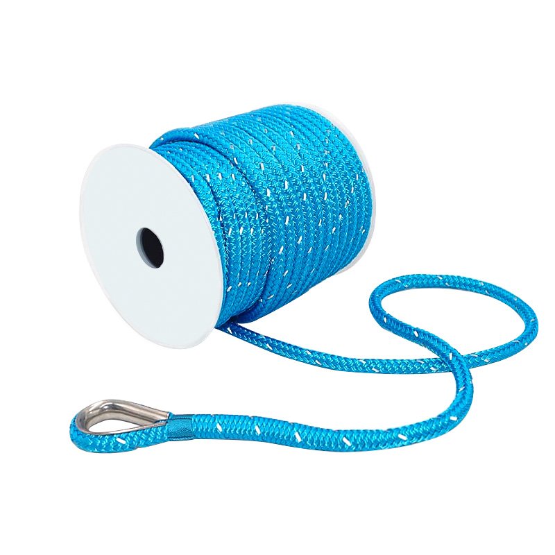 Factory 1/2 Inch X 100 FT Nylon Anchor Line with Hook Thimble 13mm*30.5m Boat Dock Rope Marine Supplies