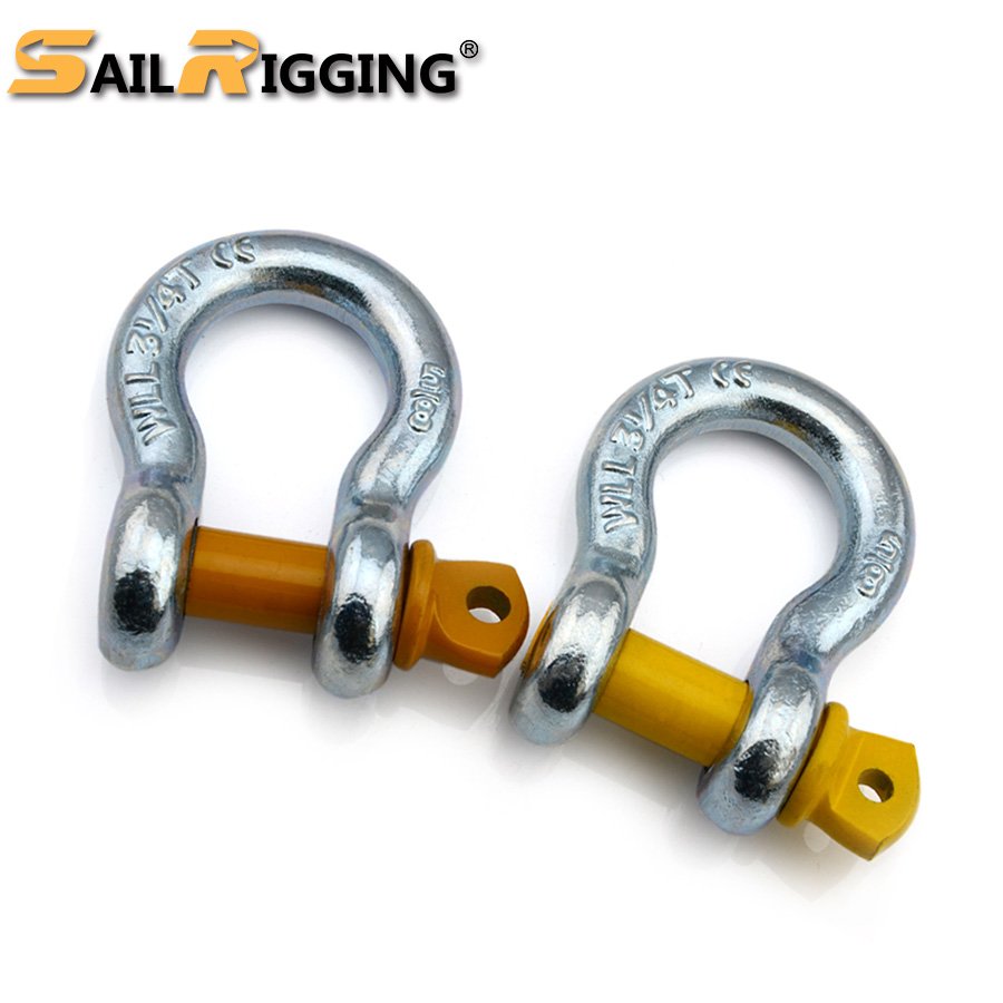 Heavy Duty U.S. Type Galvanized Steel Forged Screw Pin Anchor Bow Lifting Marine Rigging Shackle 5/8 Bow Shackle 7/16