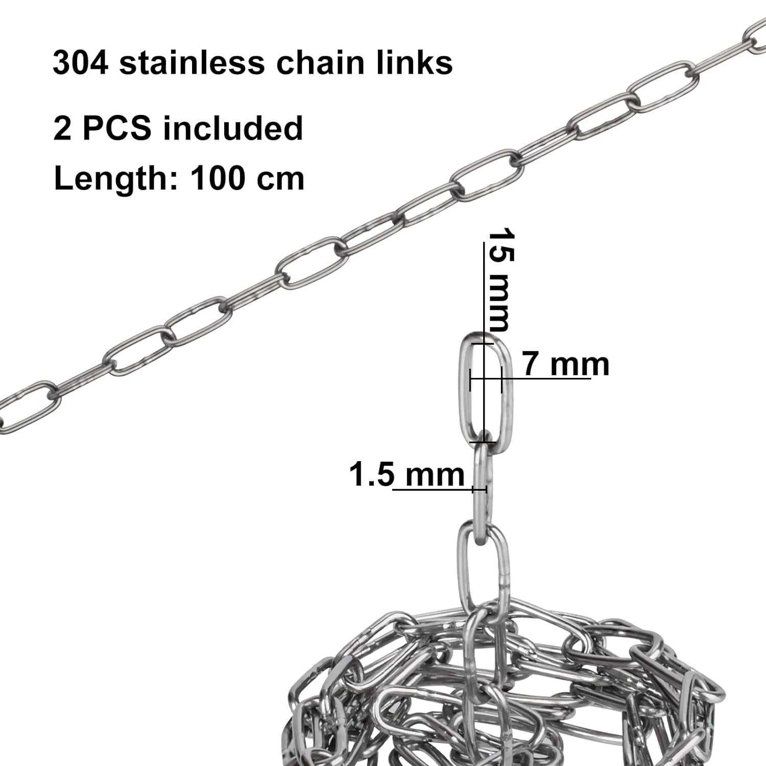 Stainless Steel DIN764 Standard Anchor Chain 4mm 12mm Medium Link Chain for Lifting