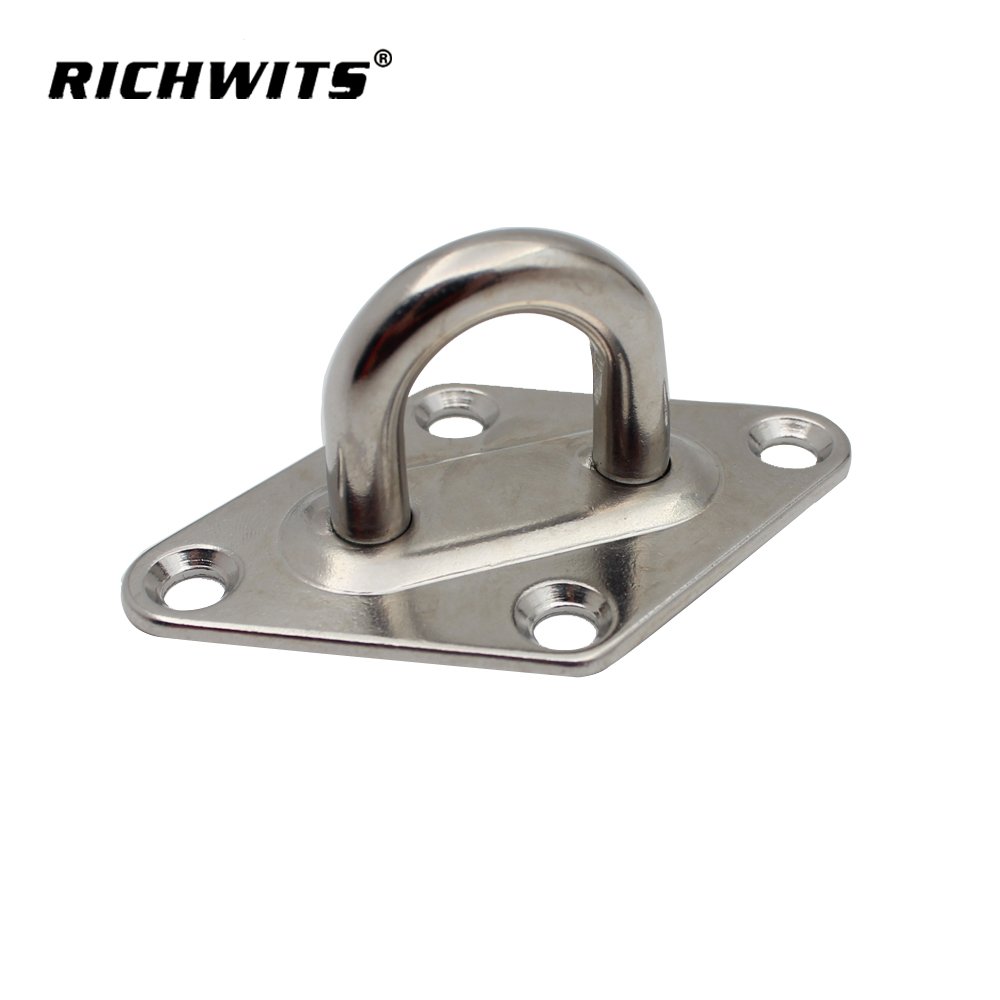 Stainless Steel Marine Boat Ceiling Wall Mount Hook Heavy Duty Anchor Diamond Pad Eye Plate