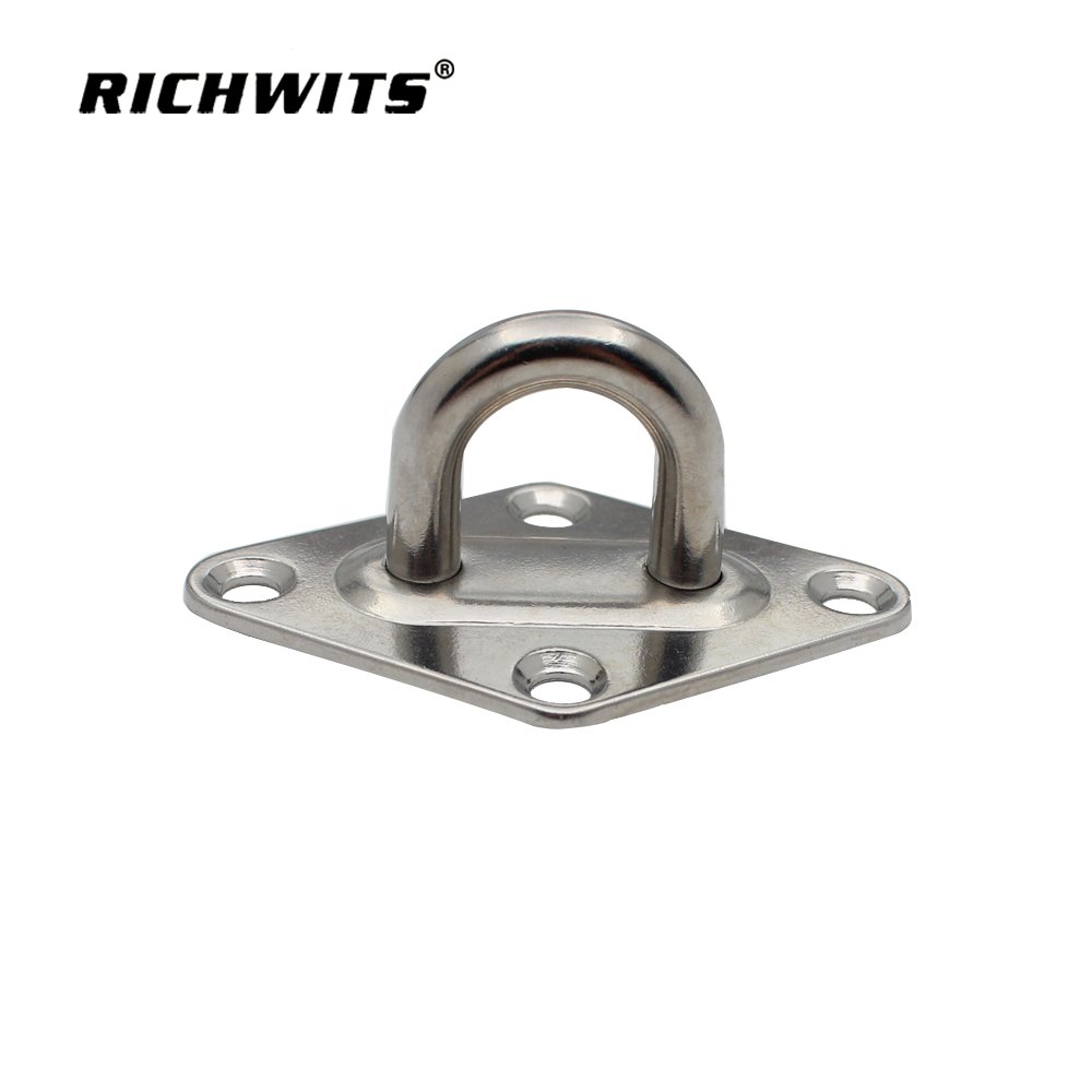 Stainless Steel Marine Boat Ceiling Wall Mount Hook Heavy Duty Anchor Diamond Pad Eye Plate