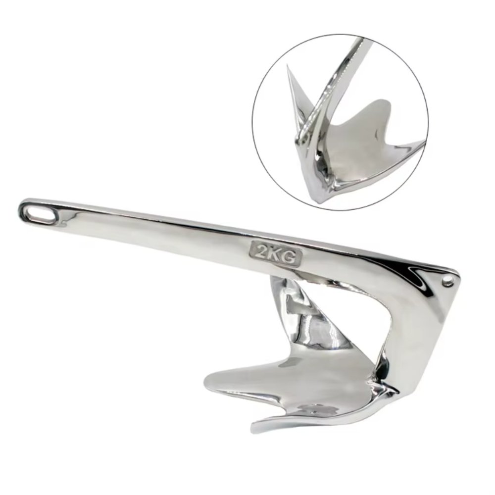 CNWAGNER 20KG 316 Stainless Steel High Polished Marine Boat Anchor Bruce Anchor for Sale