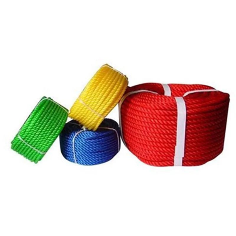 6mm 8mm Yellow Blue 3 Strand Twisted Pp Ropes Pe Rope for Fishing Packing Net Rope With Plastic Bag Packed