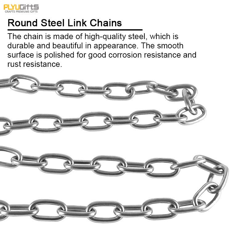 Thick Type 3/16 Inch Stainless Steel Chain Durable Swing Plain Plating Link Chains for Hanging