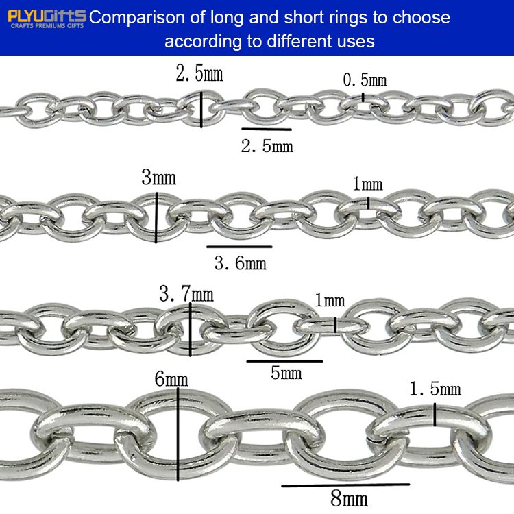 Thick Type 3/16 Inch Stainless Steel Chain Durable Swing Plain Plating Link Chains for Hanging