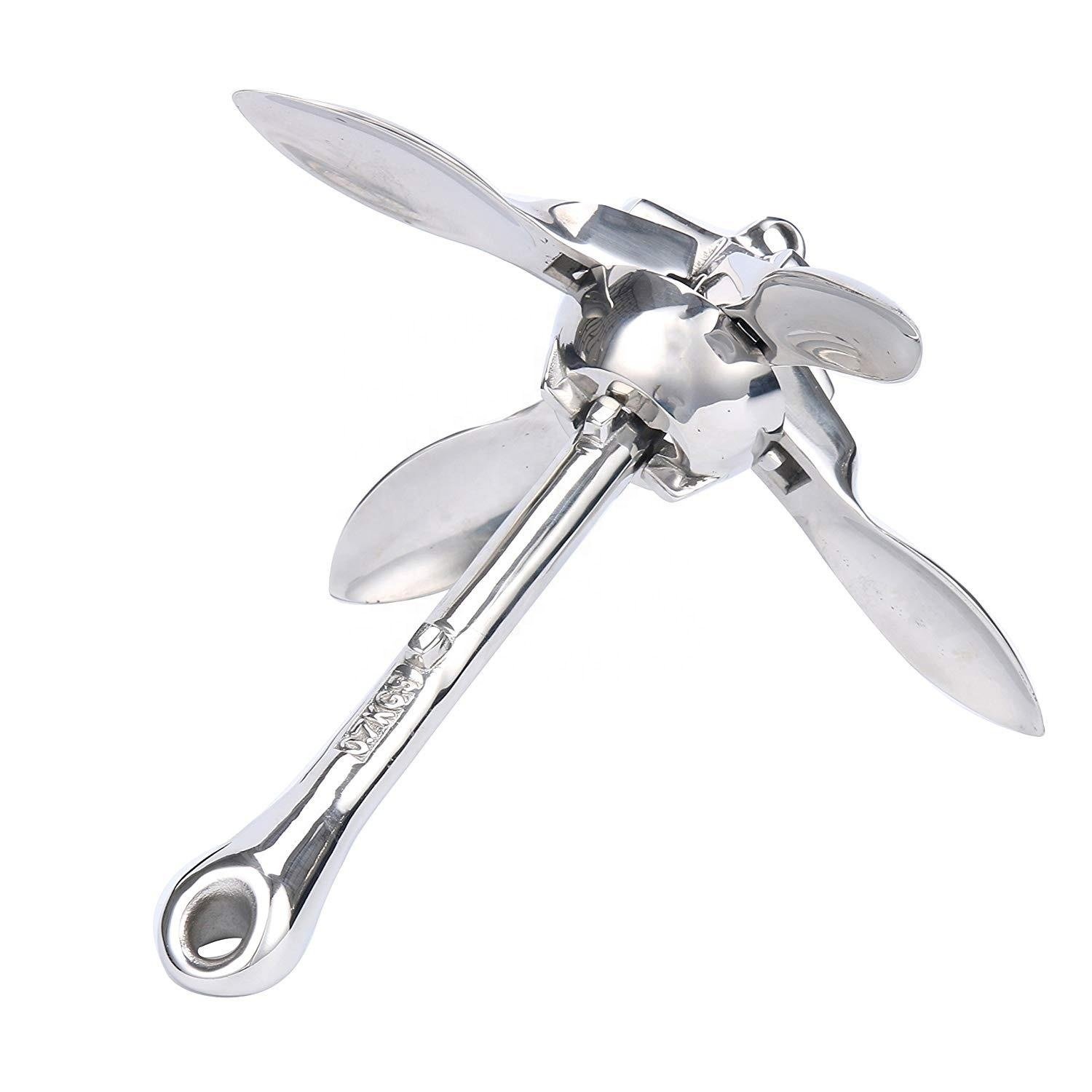 Power Marine High Quality Parts Accessories 5KG 316 Stainless Steel Grapnel Anchor/Folding Anchor for Boat
