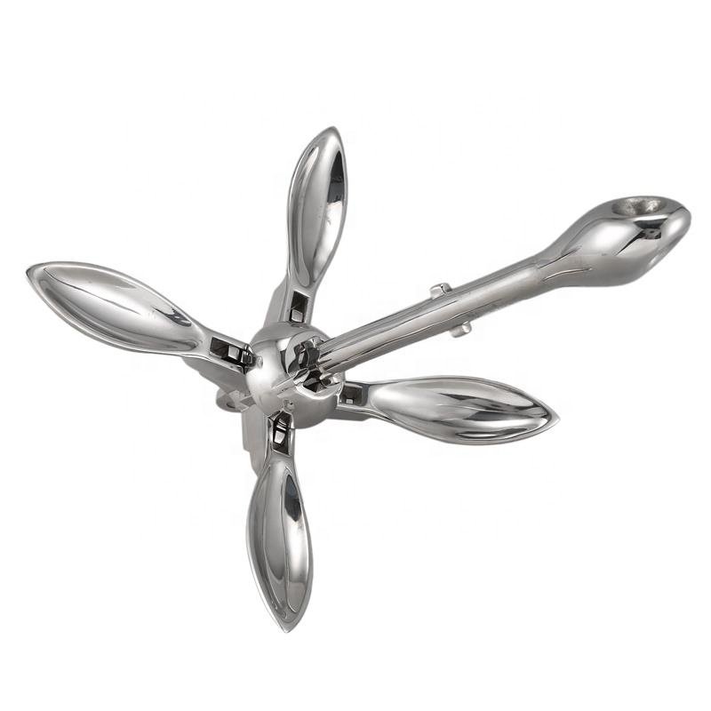 Power Marine High Quality Parts Accessories 5KG 316 Stainless Steel Grapnel Anchor/Folding Anchor for Boat