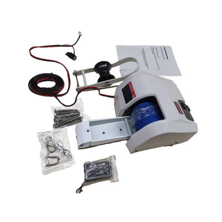 12V Electric Boat Anchor Winch Standard Fishing Anchor Winch Windlass for Sea Water 35Lb Marine Boat Electric Winches GDYAC35SW