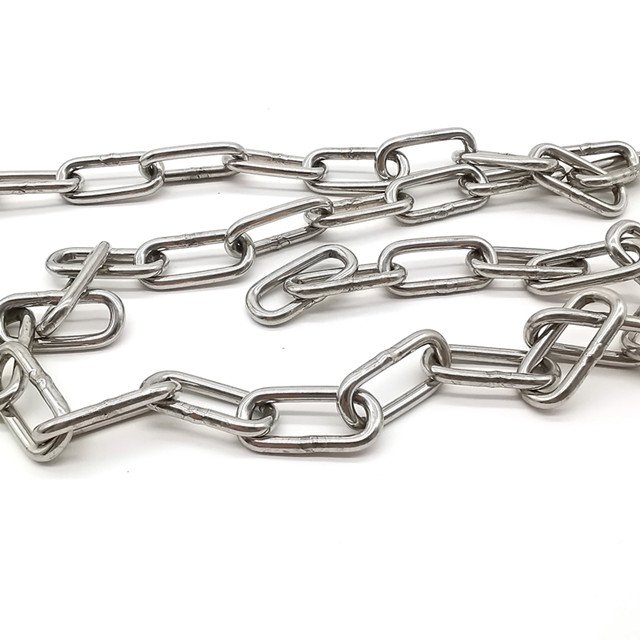 Aisi 304 316 Din 5685c 763 764 Stainless Steel Welded Long Chain Link Short Link Chain for Anchor Chain for Boat