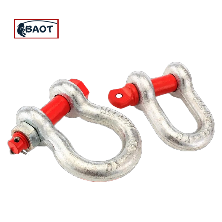 BAOT Wholesale 1/2" Electric Boat Bow Shackle Us Type Steel Drop Forged Screw Pin D Anchor Shackle