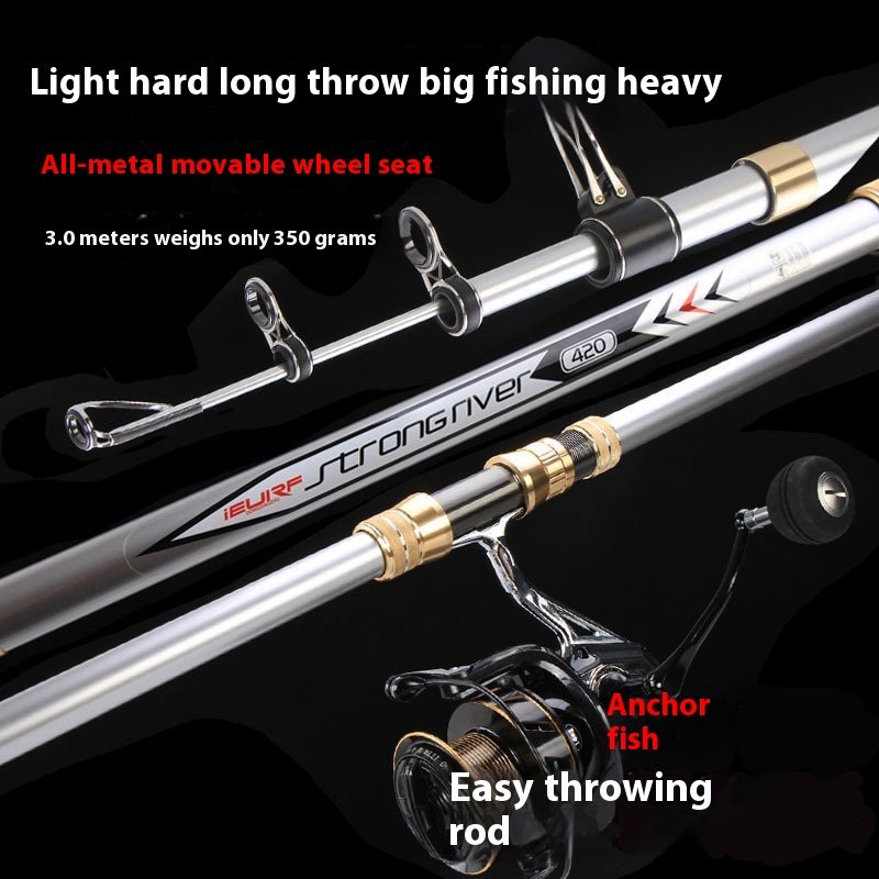 Quanhong High Carbon Professional Anchor Rod Long-Distance Casting Light Hard Long Section Sea Lake Library Throwing Rod