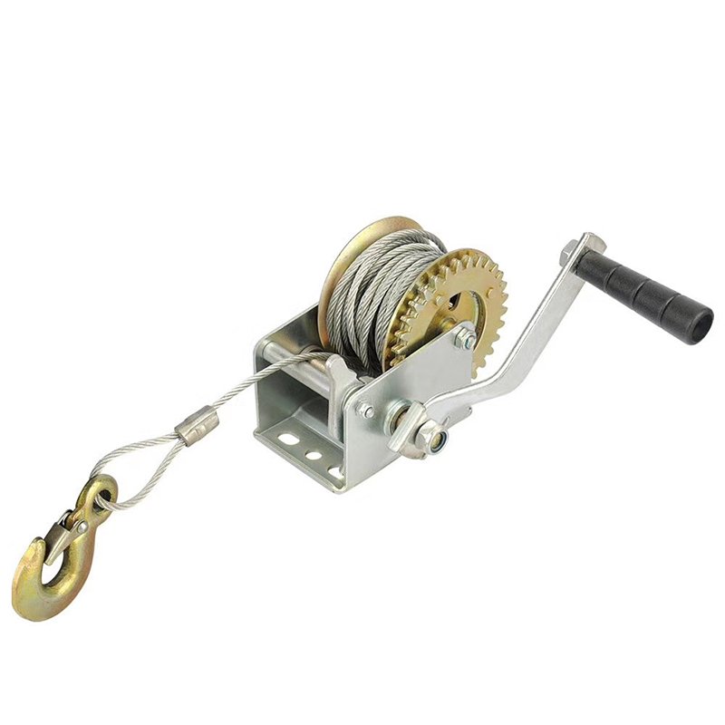 2600lbs With 8m Wire Rope and Hook Hand Winch Crank Non Self-locking Capstan Mechanical Devices Hand Tool Lifting