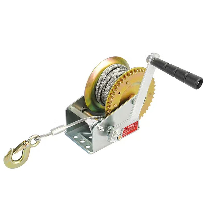 2600lbs With 8m Wire Rope and Hook Hand Winch Crank Non Self-locking Capstan Mechanical Devices Hand Tool Lifting