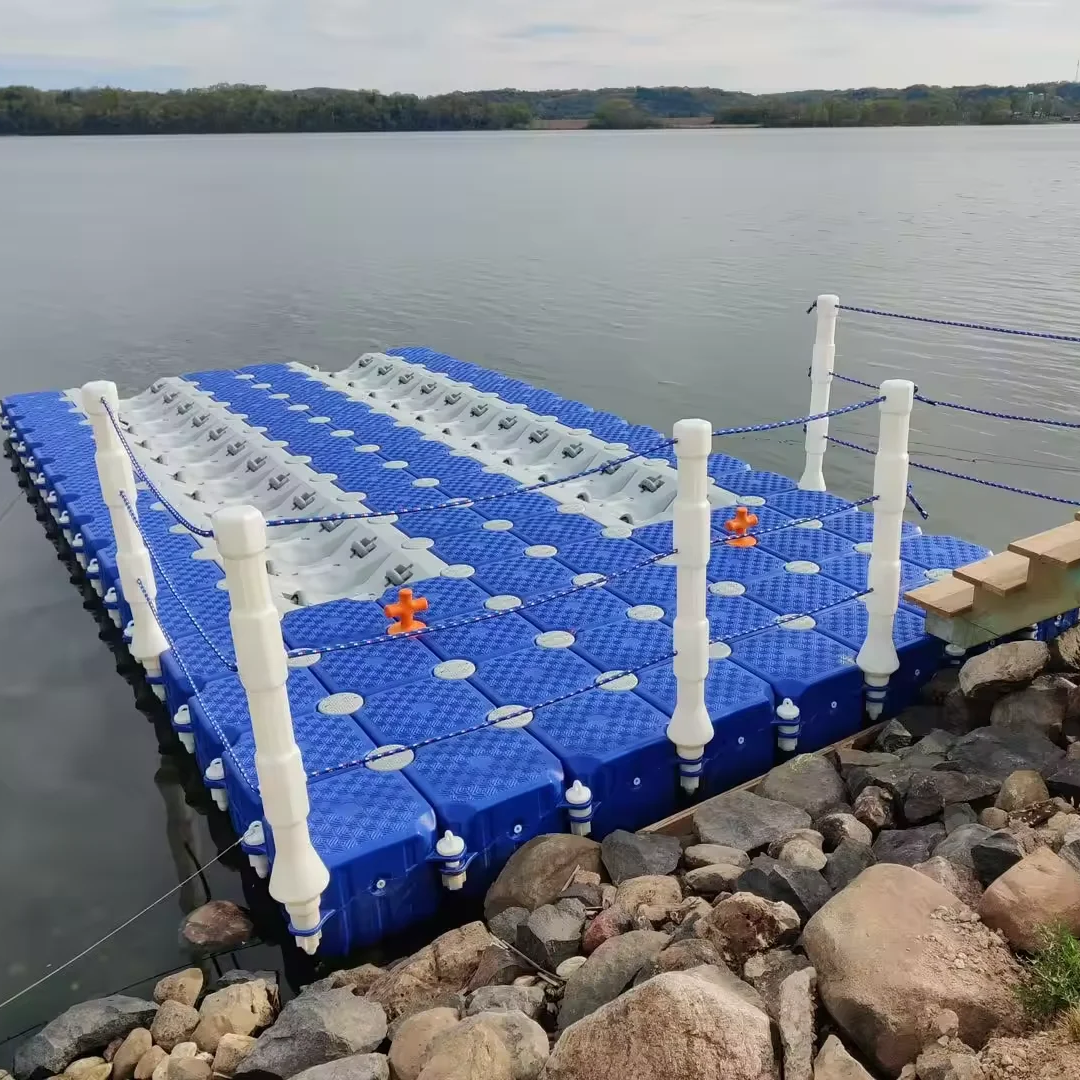 Modular Dock System Plastic Walkway Bridge Pontoon Brick Hdpe Floating Jetski / Boat Dock