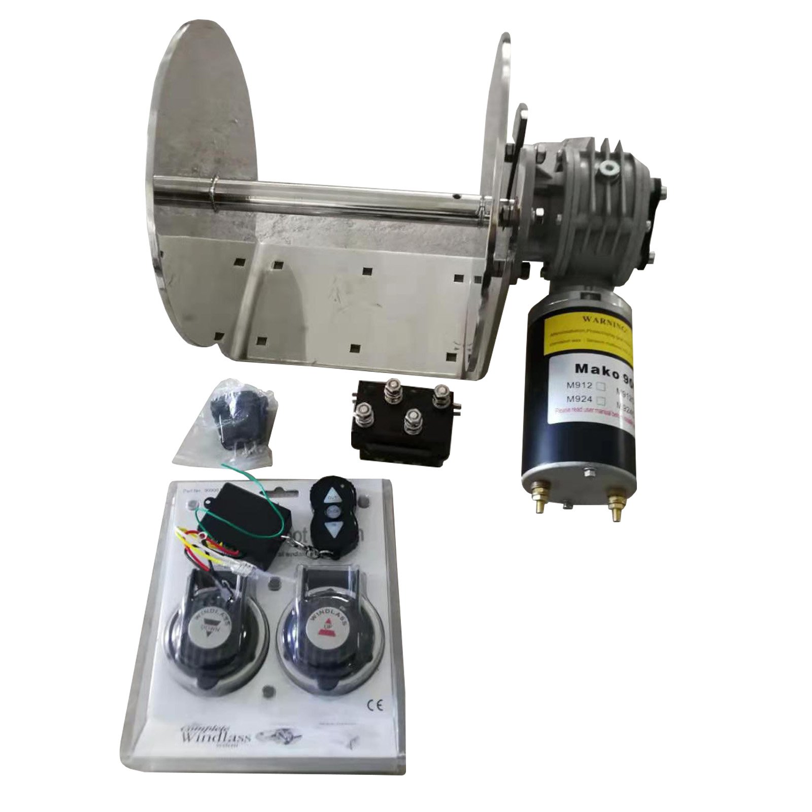 Marine Stainless Steel Yacht Electric Rope Winch Remote Drum Anchor Windlass
