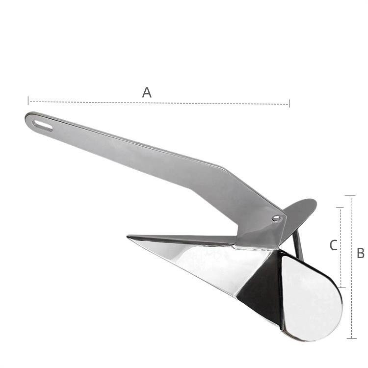 2023 Hot Sell Marine Boat Anchor 316 Stainless Steel Mirror Polished Plough Anchor