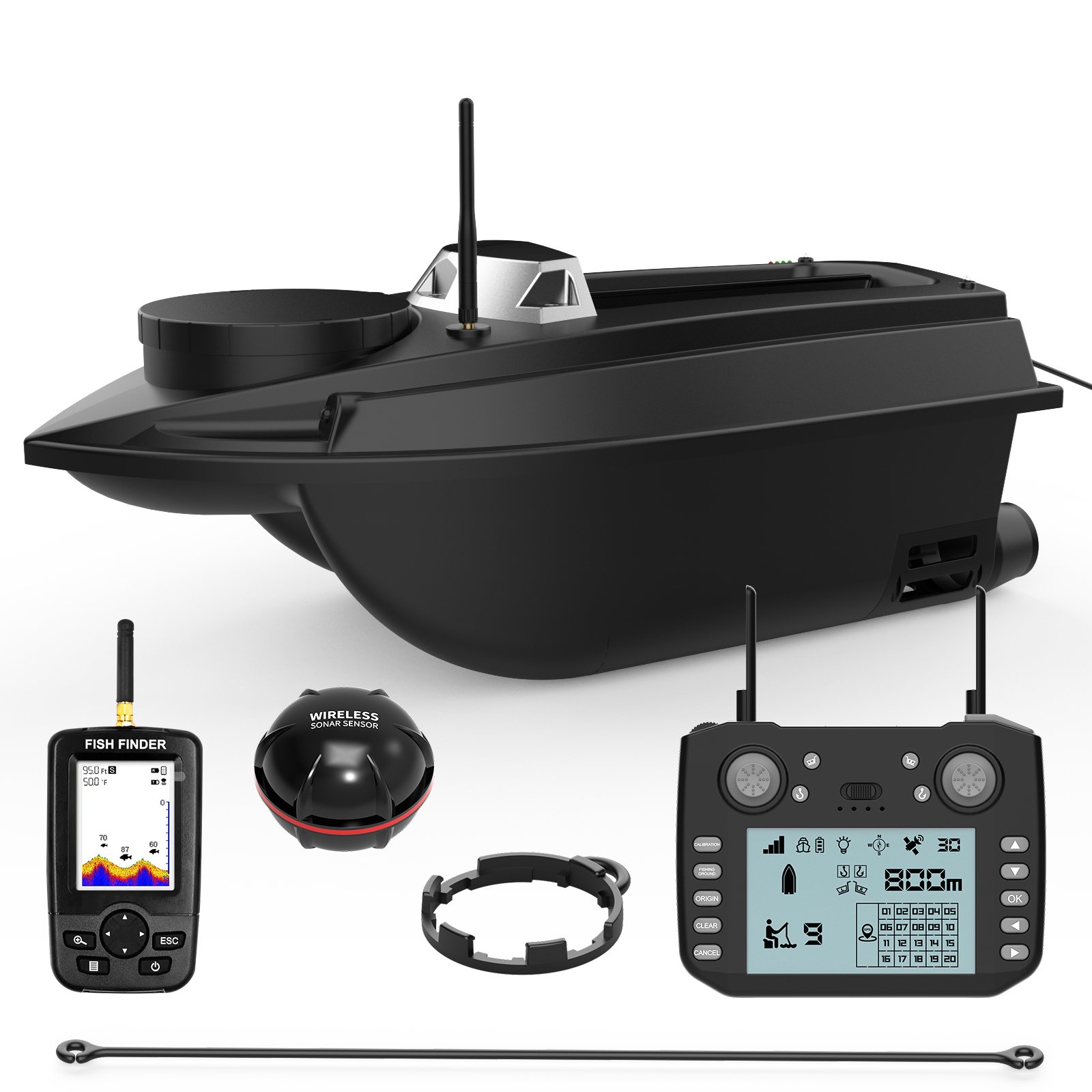 Flytec V030 180 Anchor Points 12V High Speed GPS RC Bait Boat With Sonar Fishfinder Trawling Nest Carp Fishing Boat
