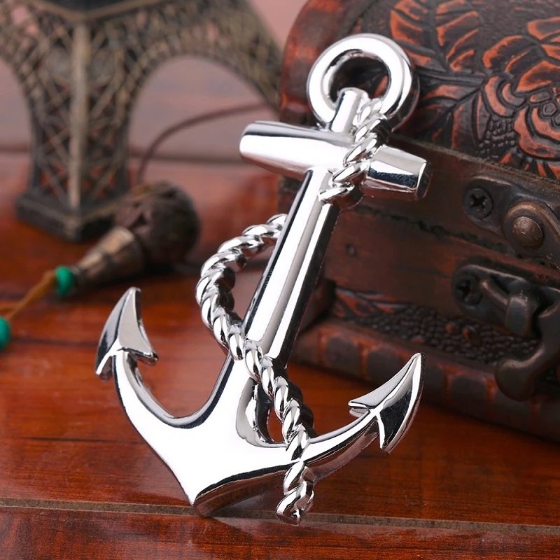 3D Metal Car Stickers Boat Anchor Hooks Navy Emblem Cross Badge Pirate Ship Car Body Sticker Auto Accessories Styling Decoration