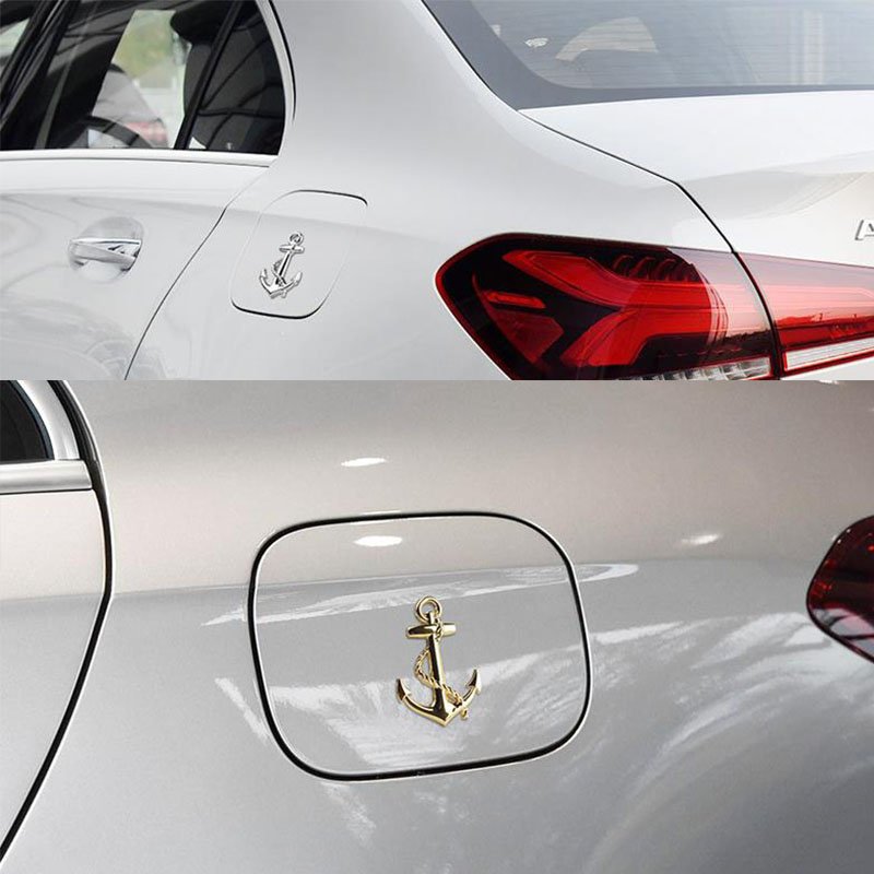 3D Metal Car Stickers Boat Anchor Hooks Navy Emblem Cross Badge Pirate Ship Car Body Sticker Auto Accessories Styling Decoration