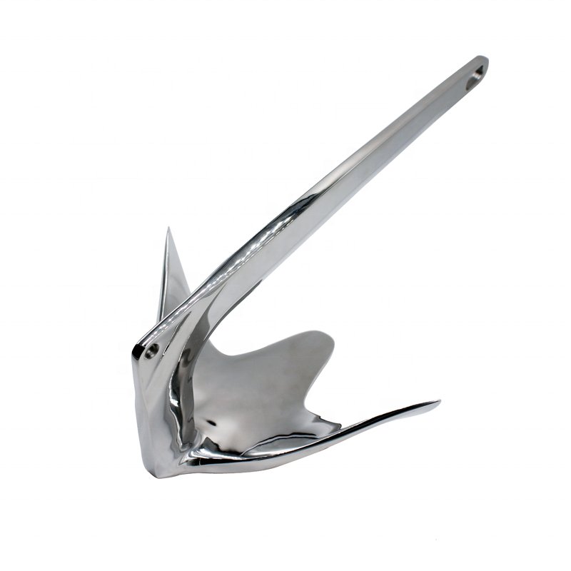 Marine Grade Boat Anchors Yacht Bruce Claw Anchor & Anchor Chain Swivel Connector Stainless Steel Mirror Polished