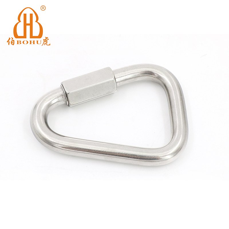 BOHU Stainless Steel Carabiner Clip Hook Galvanized Shackle Rig For Boating Triangle Arc Climbing With Screw Nut