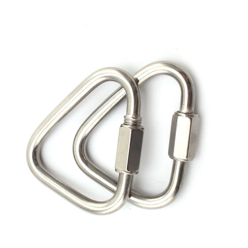 BOHU Stainless Steel Carabiner Clip Hook Galvanized Shackle Rig For Boating Triangle Arc Climbing With Screw Nut