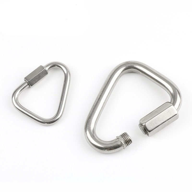 BOHU Stainless Steel Carabiner Clip Hook Galvanized Shackle Rig For Boating Triangle Arc Climbing With Screw Nut