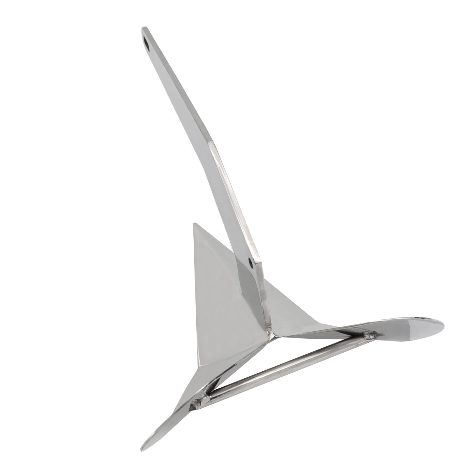 ISURE MARINE Hot Dipped Galvanized Steel Boat Anchor 17.5lb(8kg) Delta Anchor Triangle Plow Anchor Heavy Duty Grade Polished