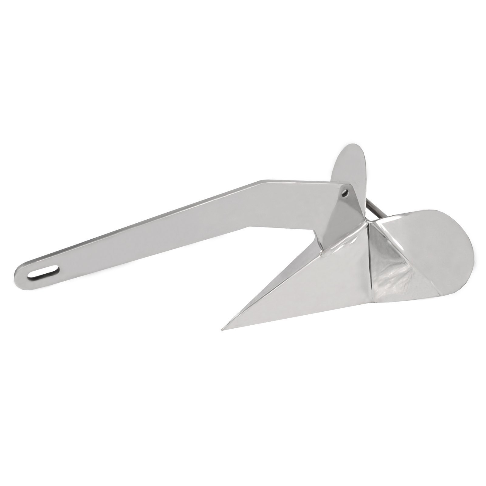ISURE MARINE Hot Dipped Galvanized Steel Boat Anchor 17.5lb(8kg) Delta Anchor Triangle Plow Anchor Heavy Duty Grade Polished