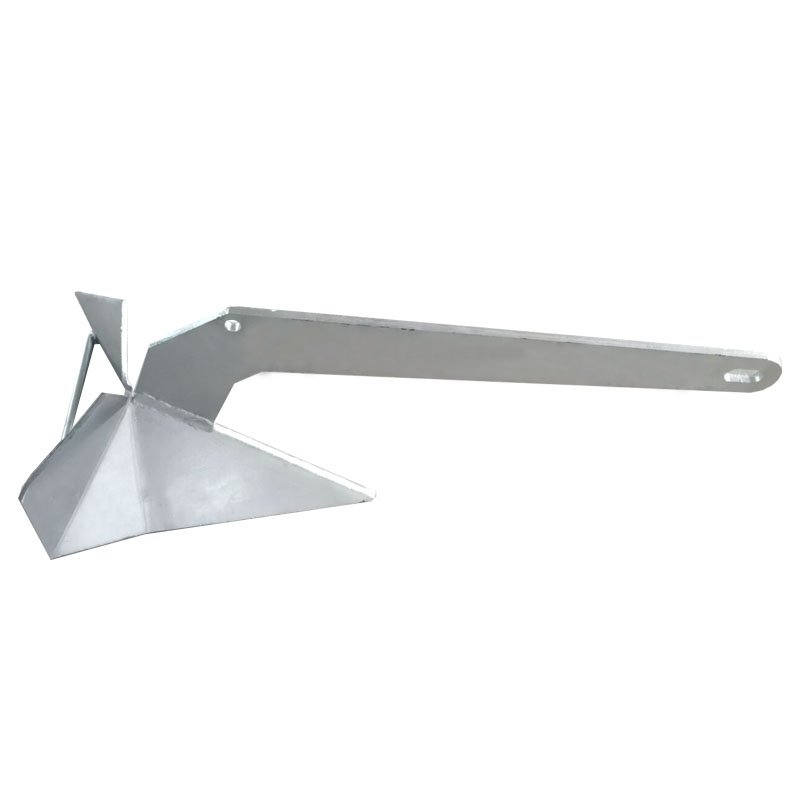 ISURE MARINE Hot Dipped Galvanized Steel Boat Anchor 17.5lb(8kg) Delta Anchor Triangle Plow Anchor Heavy Duty Grade Polished