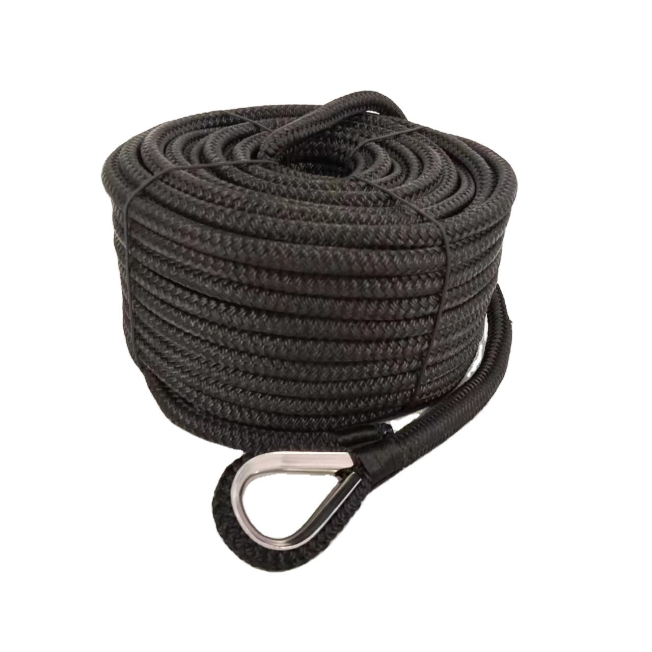 1/4 5/16 3/8 1/2 5/8 3/4 Inch Super Nylon Double Braided Rope Anchor Line With Stainless Steel Thimble Marine Yacht Boat Rope