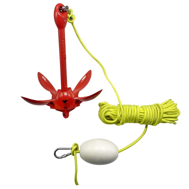 Kayak Canoe Boat Marine Sailboat Watercraft Fishing Folding Anchor Rope Kit Dock Line