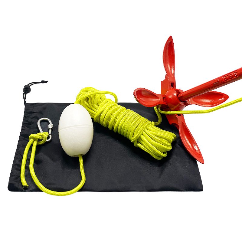 Kayak Canoe Boat Marine Sailboat Watercraft Fishing Folding Anchor Rope Kit Dock Line