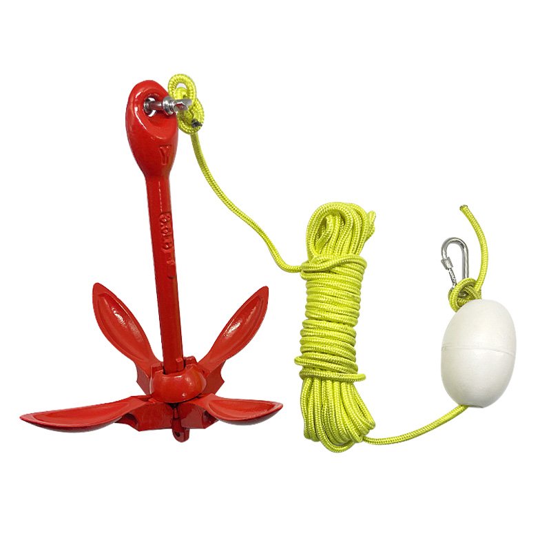 Kayak Canoe Boat Marine Sailboat Watercraft Fishing Folding Anchor Rope Kit Dock Line