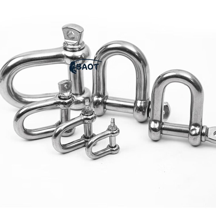 304 Stainless Steel Bow Ring Shackles 6mm Screw Pin Anchor Shackle for Traction Steel Wire