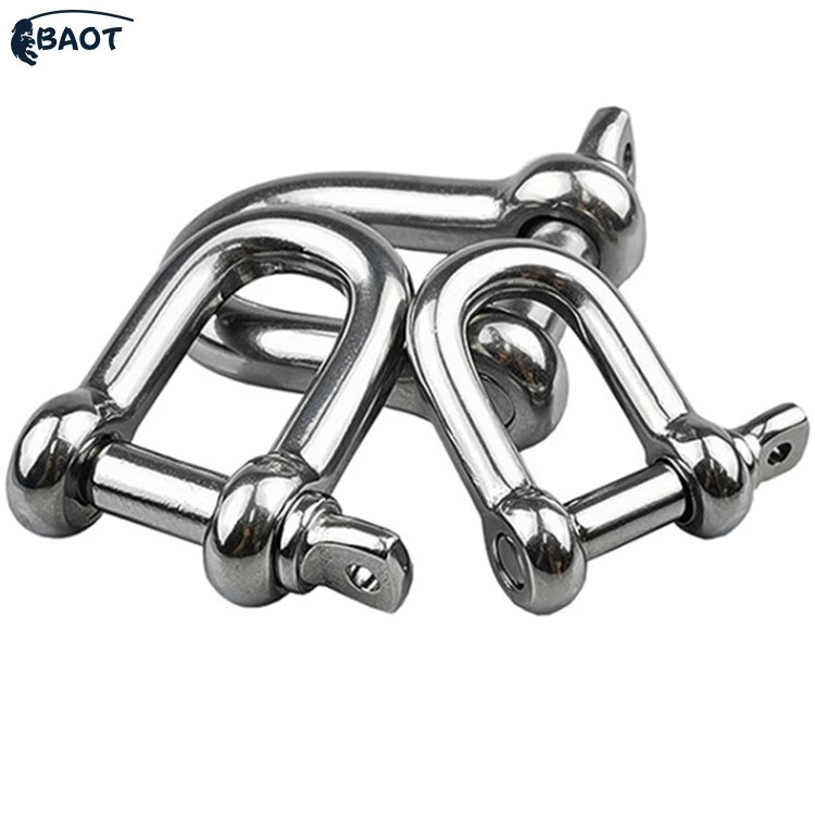 304 Stainless Steel Bow Ring Shackles 6mm Screw Pin Anchor Shackle for Traction Steel Wire