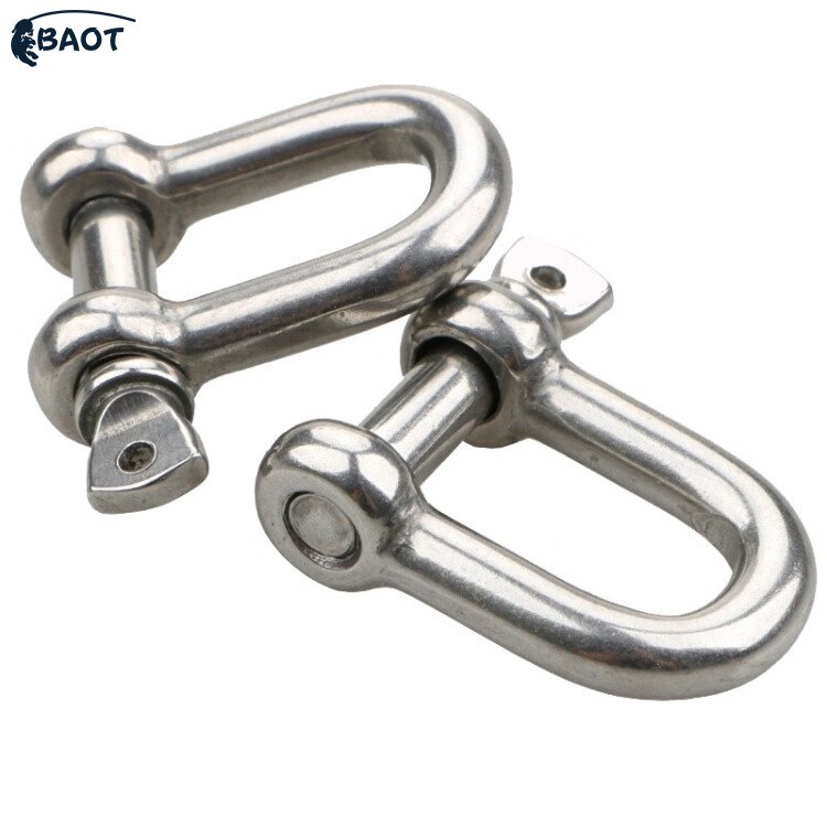304 Stainless Steel Bow Ring Shackles 6mm Screw Pin Anchor Shackle for Traction Steel Wire
