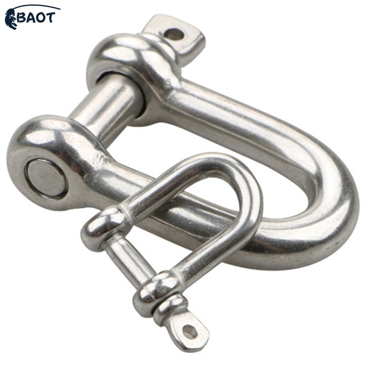 304 Stainless Steel Bow Ring Shackles 6mm Screw Pin Anchor Shackle for Traction Steel Wire