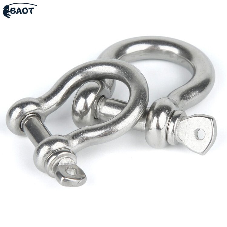 304 Stainless Steel Bow Ring Shackles 6mm Screw Pin Anchor Shackle for Traction Steel Wire