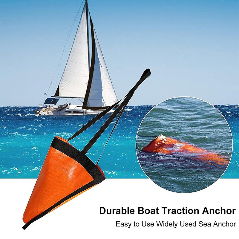 Premium Marine Sea Anchor Drogue Drift Sock Sea Anchor Drogue with 30ft Kayak Tow Rope Line Buoy Ball Float Sea Brake System
