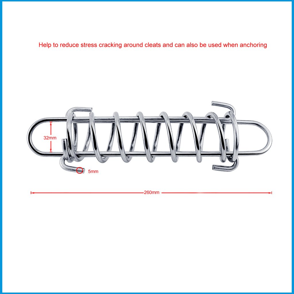 304 Stainless Steel 5mm Boat Anchor Docking Mooring Spring Cable Tension Dog Tie Damper Snubber Shock Absorbing Marine Boat