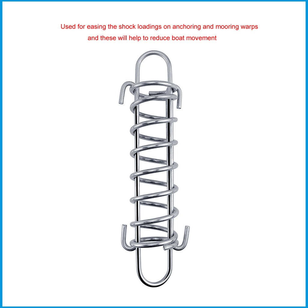 304 Stainless Steel 5mm Boat Anchor Docking Mooring Spring Cable Tension Dog Tie Damper Snubber Shock Absorbing Marine Boat