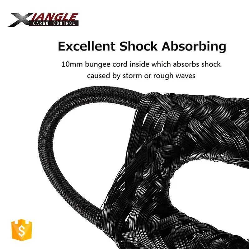 New Listing Marine Mooring Rope 2 Pack PWC Anchor Boat Bungee Dock Lines for Boats with Stainless Carabiner Hook