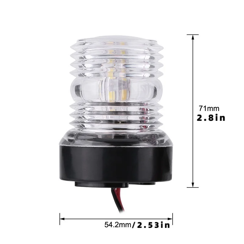 360 Degree All-round Marine Boat Yacht Signal Anchor Lamp Waterproof 12V-24V 33 LED Navigation Light for Pontoon Skiff