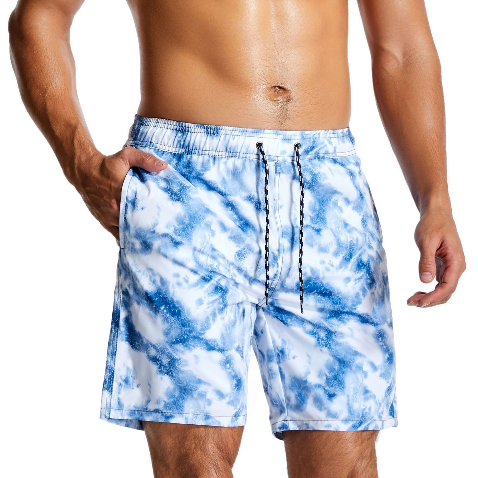 Mens Waterproof Pockets Compression Liner 2 in 1 Quick Dry Custom Logo Beach Shorts Swim Trunks
