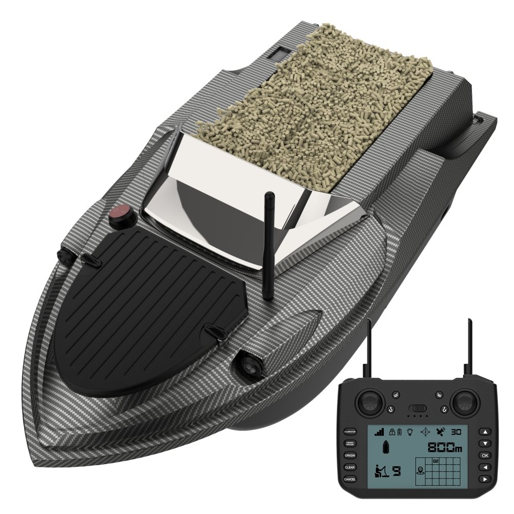2025 Flytec V080 12V Motors Dual-Motor Strong Power Fishing Bait Boat GPS Fish Finder Sonar RC Carp Bait Boat Night Light