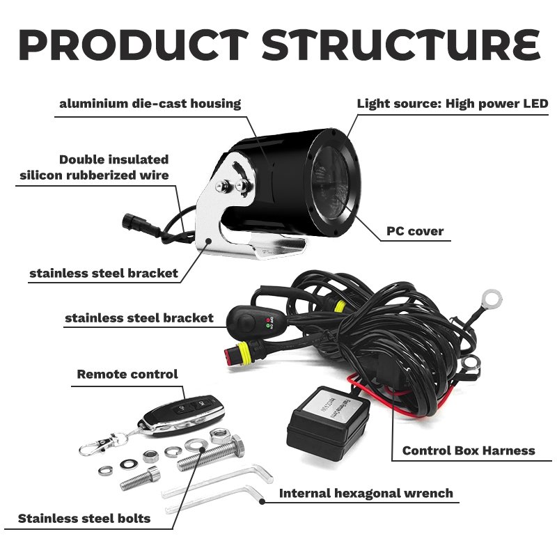 Manufacturer Mining Safety Whip Top Light for ATV UTV Accessories Waterproof Led Light Antenna Falg Pole
